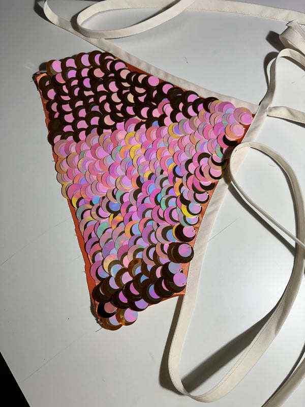 Top backless paillettes